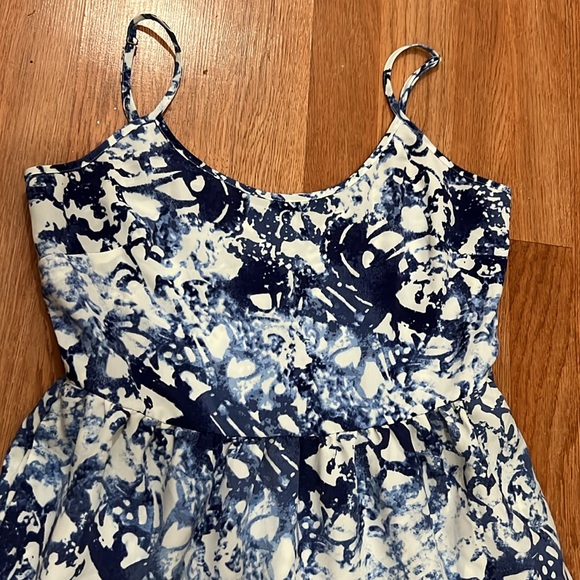 Peter Som Blue White High Low Lace Dress Sz S - Picture 3 of 10